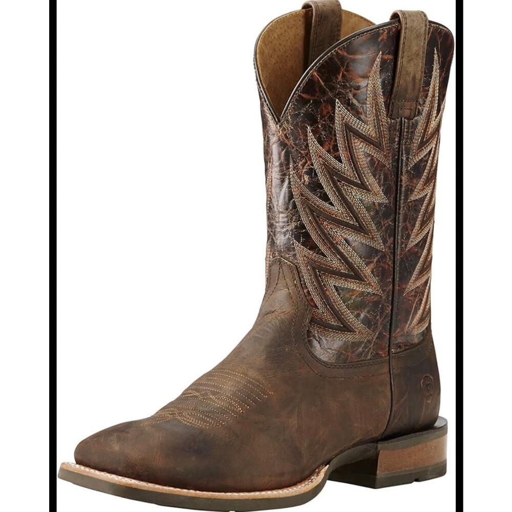 Ariat Challenger Men's 11 D Western Cowboy Boots 10018695 Brown Square Toe Rodeo